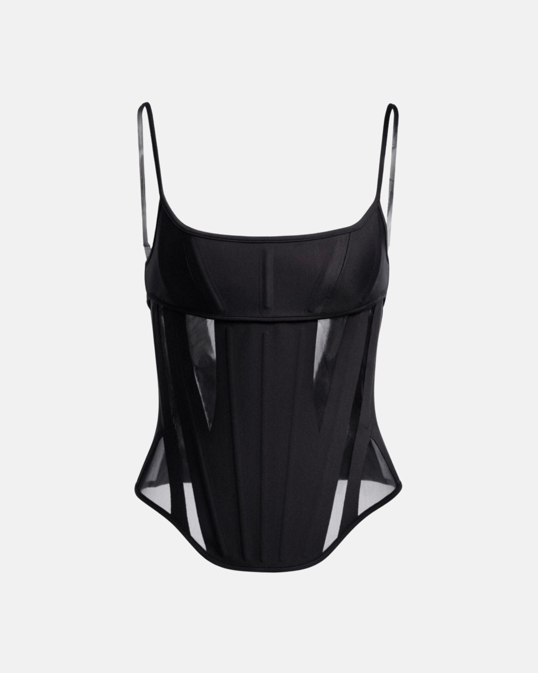 Mesh-panelled corset top-thumbmail-1