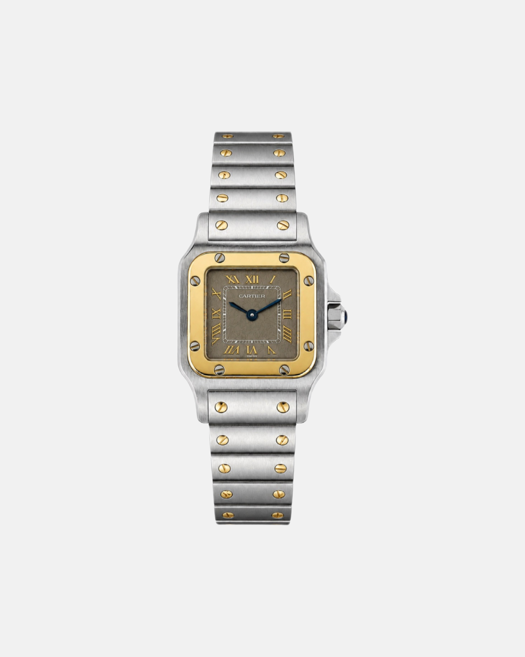 Santos Galbée Gold Dial Steel And Gold Quartz Watch