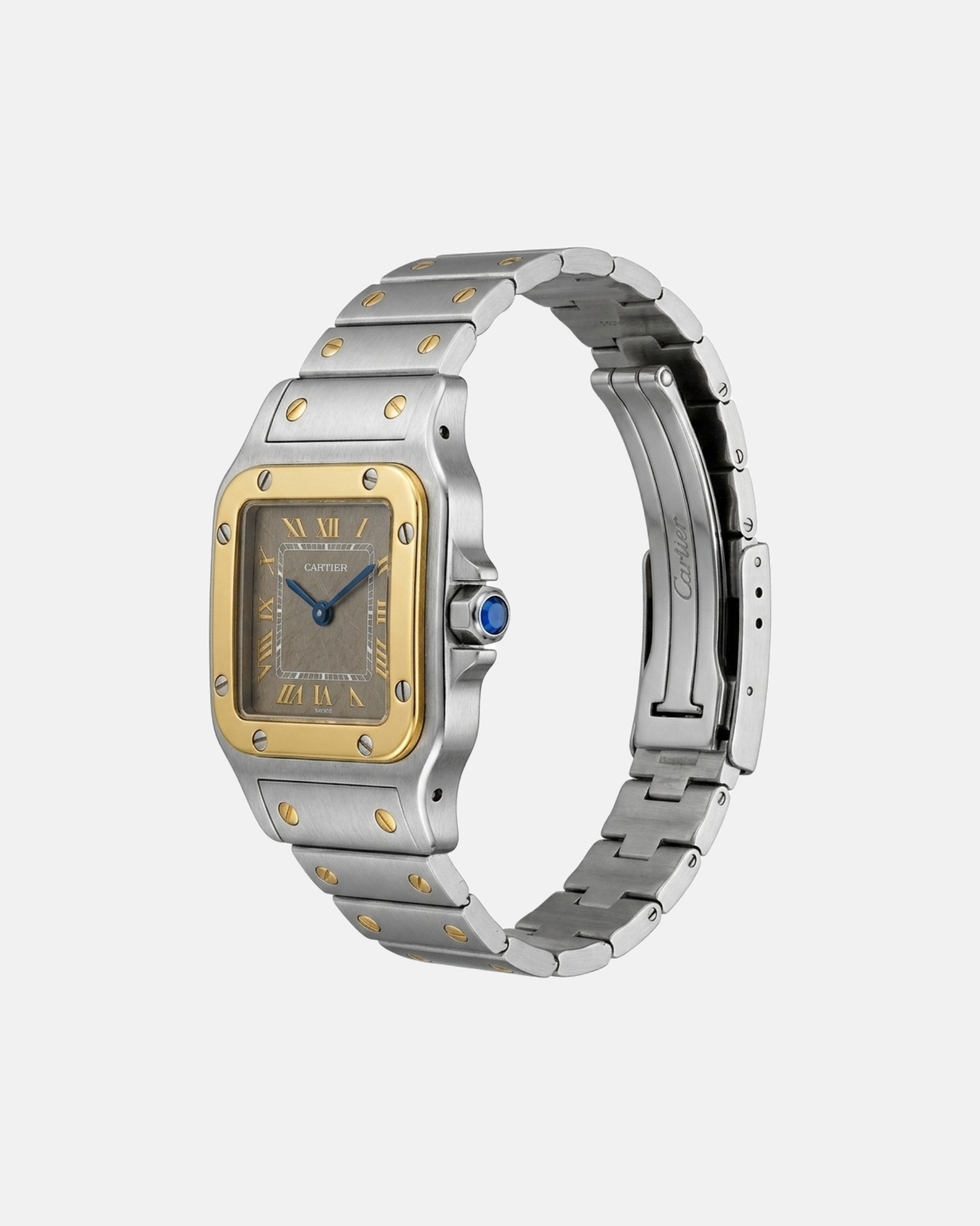 Santos Galbée Gold Dial Steel And Gold Quartz Watch