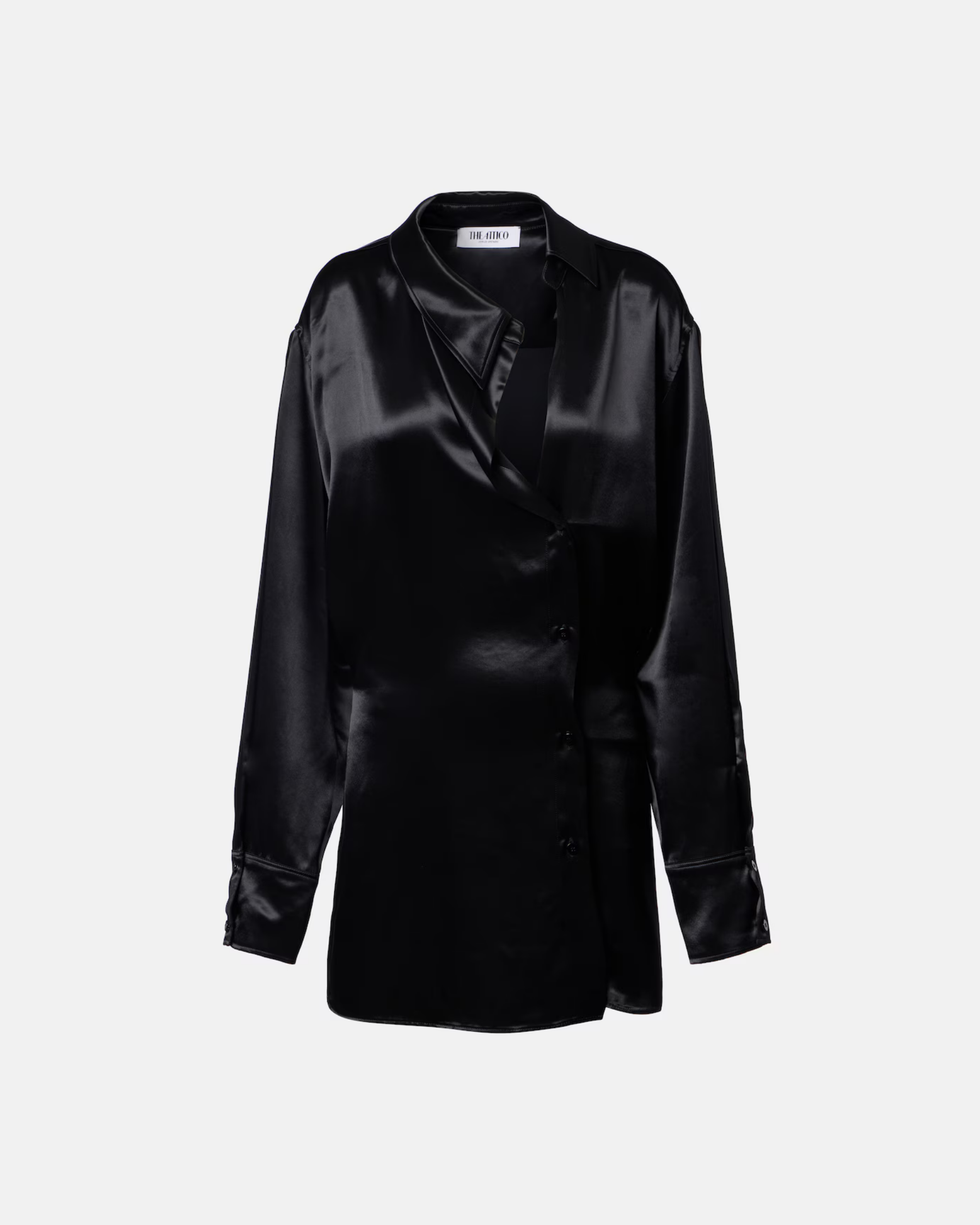 Satin Shirt Dress
