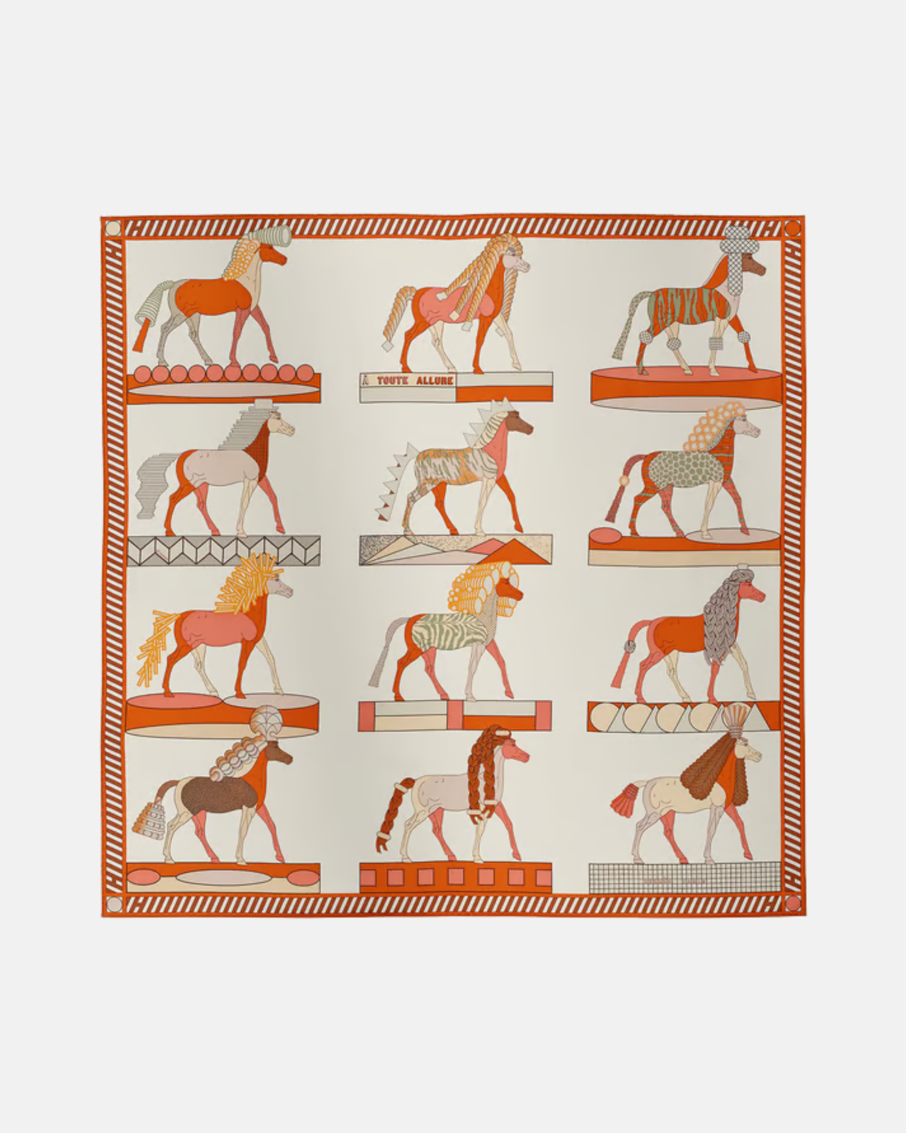 À Toute Allure Silk Twill Scarf 90 in Heritage Colorway