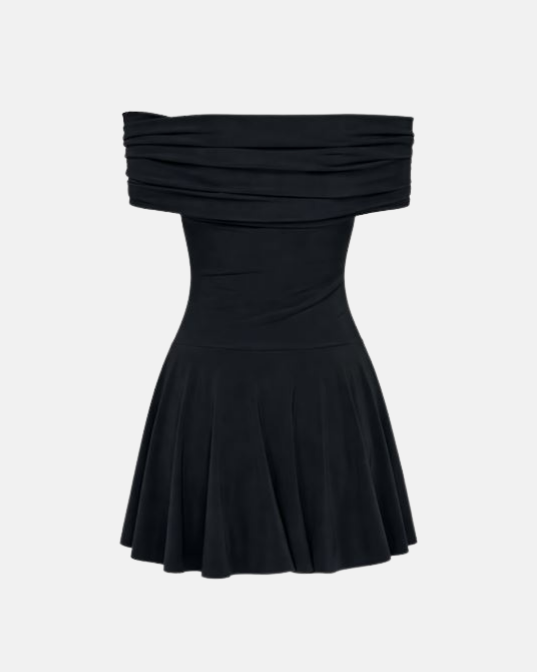 Sleeveless Cowl Neck Hooded Flared Dress in Black