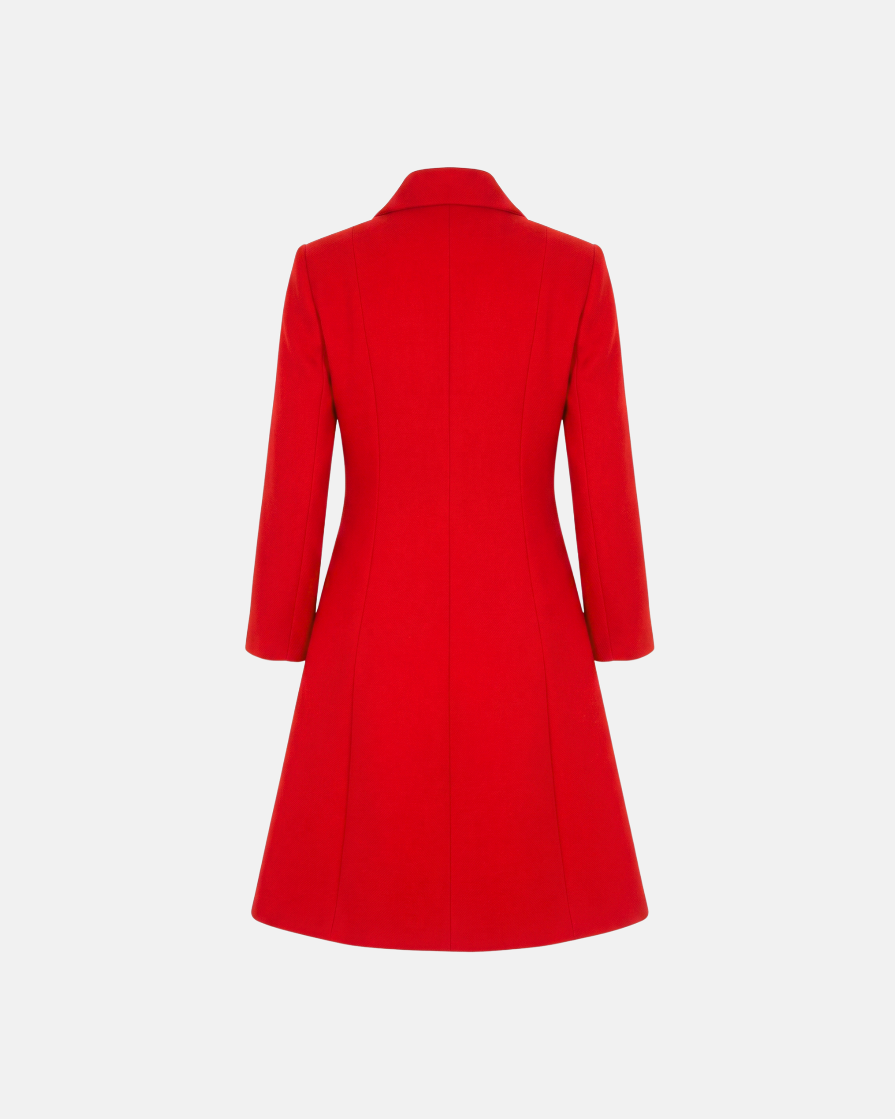 Red Wool Coat with G-Logo Buttons