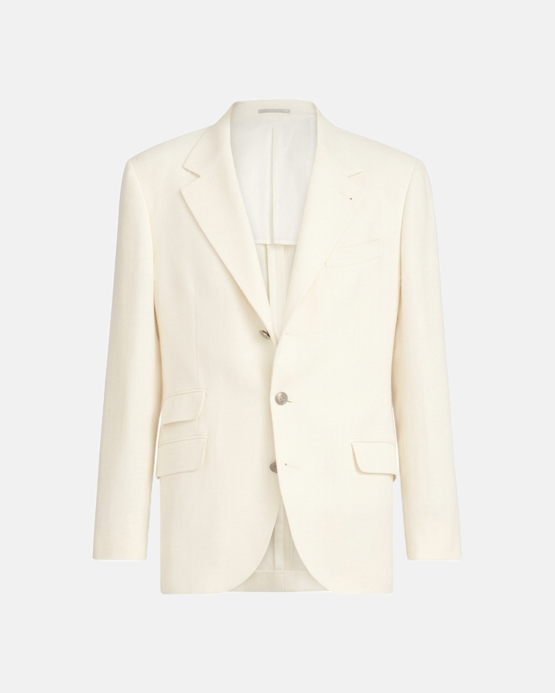 Ribbed Corduroy Single-Breasted Blazer in Cream