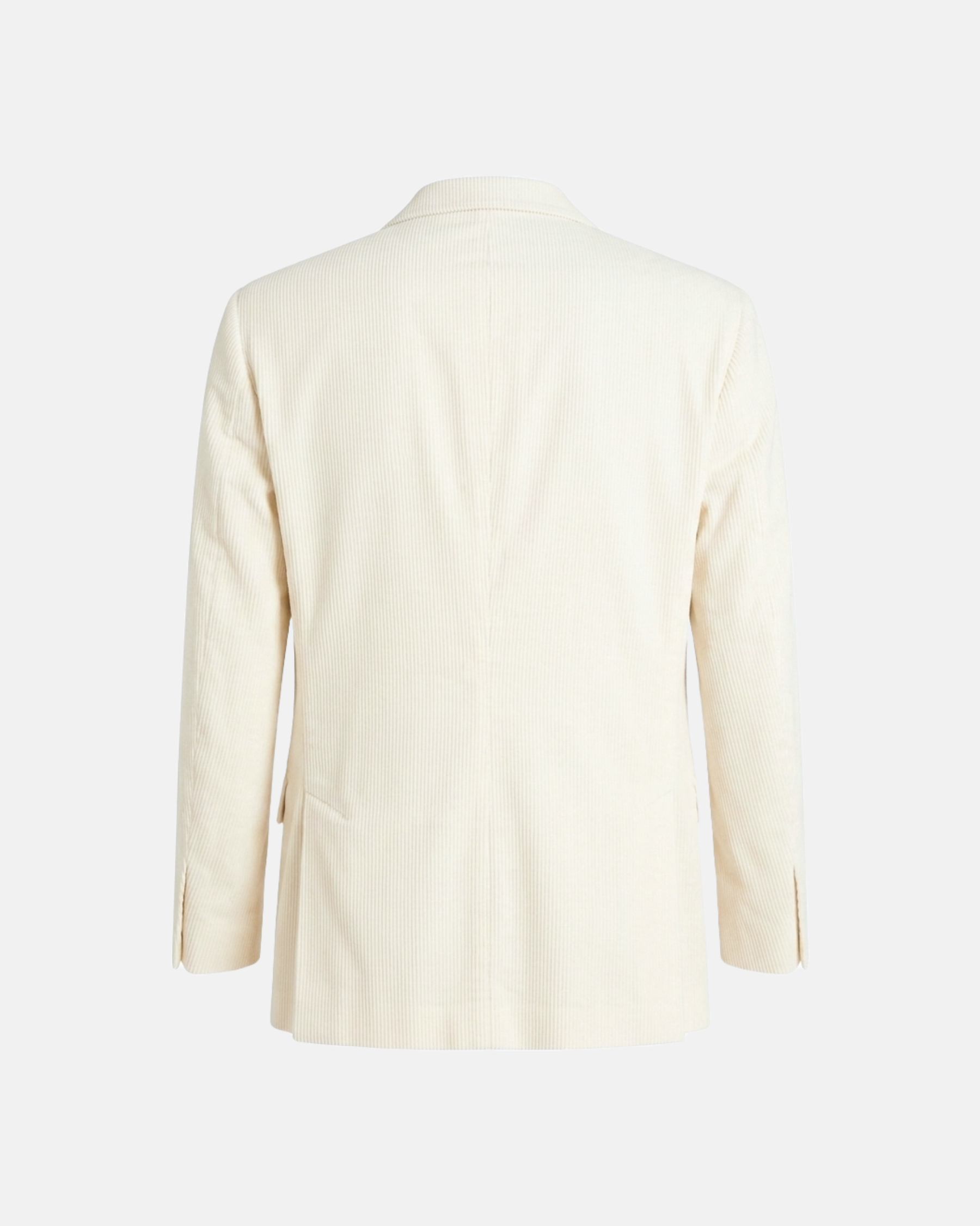 Ribbed Corduroy Single-Breasted Blazer in Cream