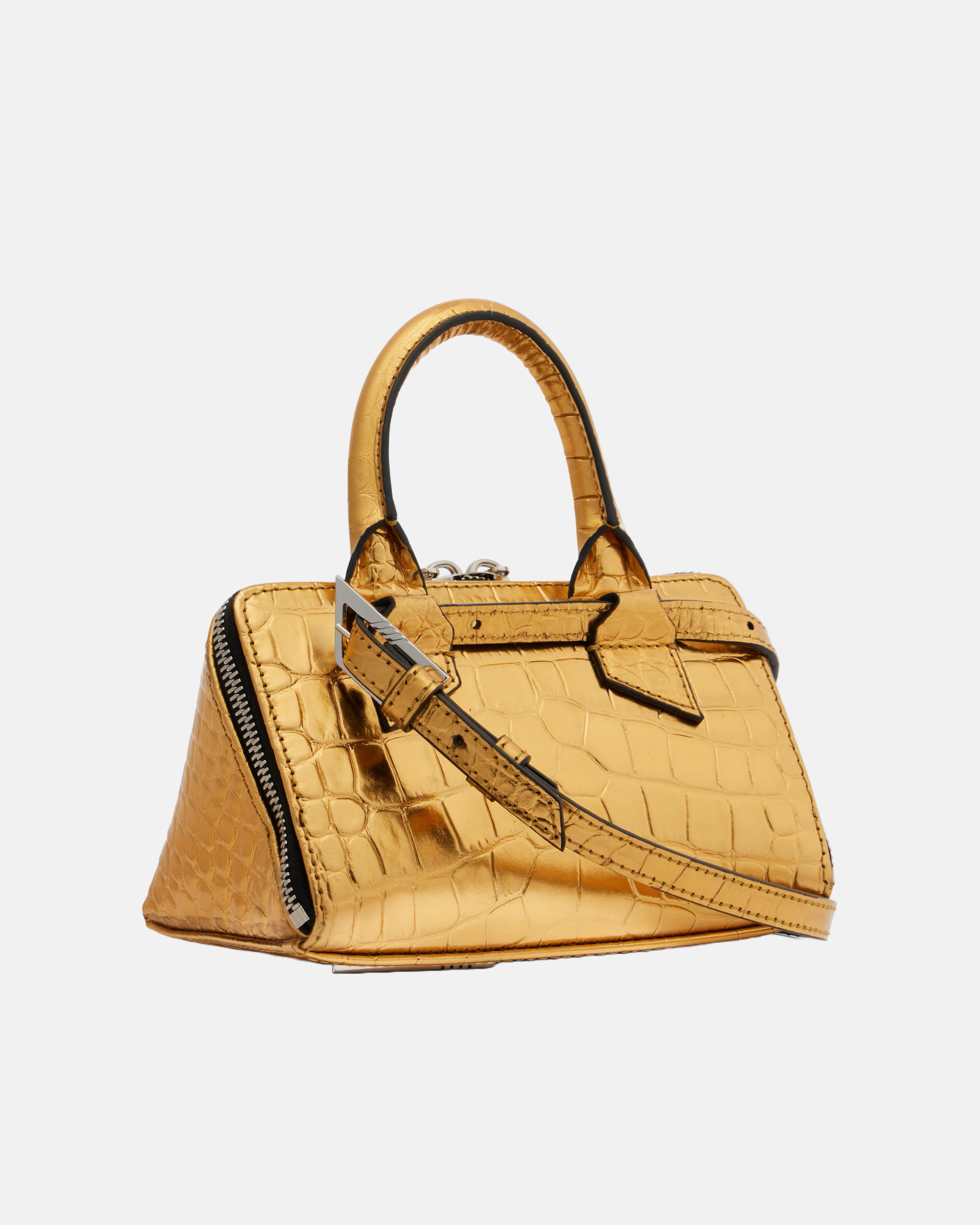 Friday Mini croc-effect leather top-handle bag-thumbmail-2