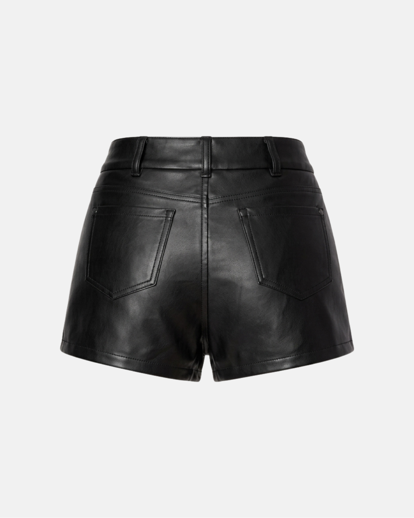 High waist faux leather shorts in black-thumbmail-2