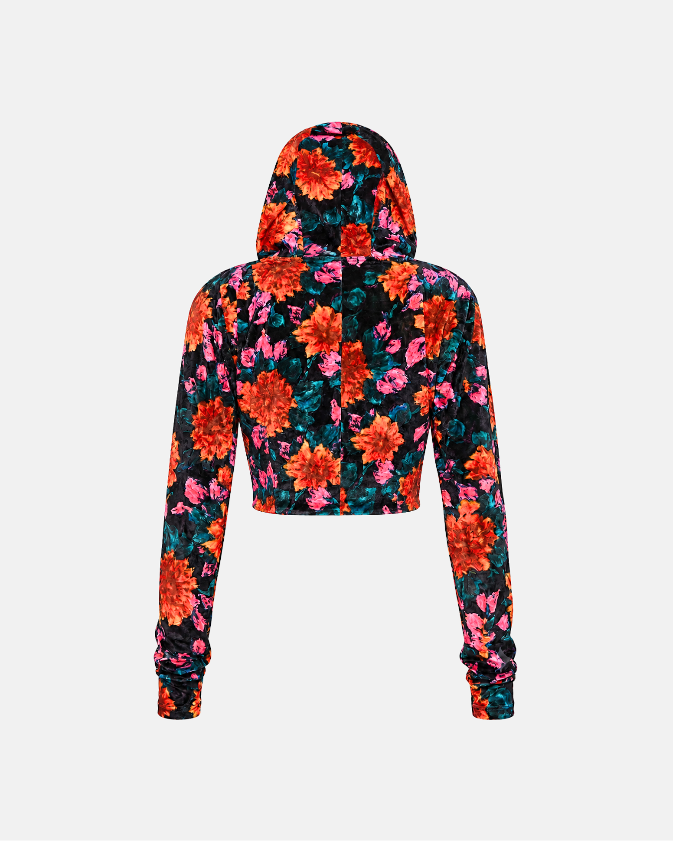 Floral Hooded Velvet Top