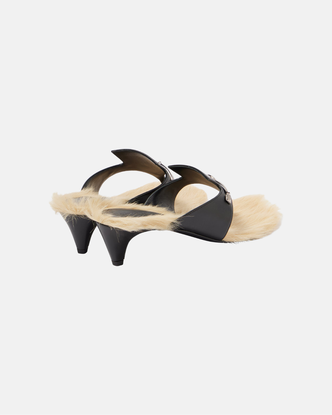 Shearling-Trimmed Leather Sandals