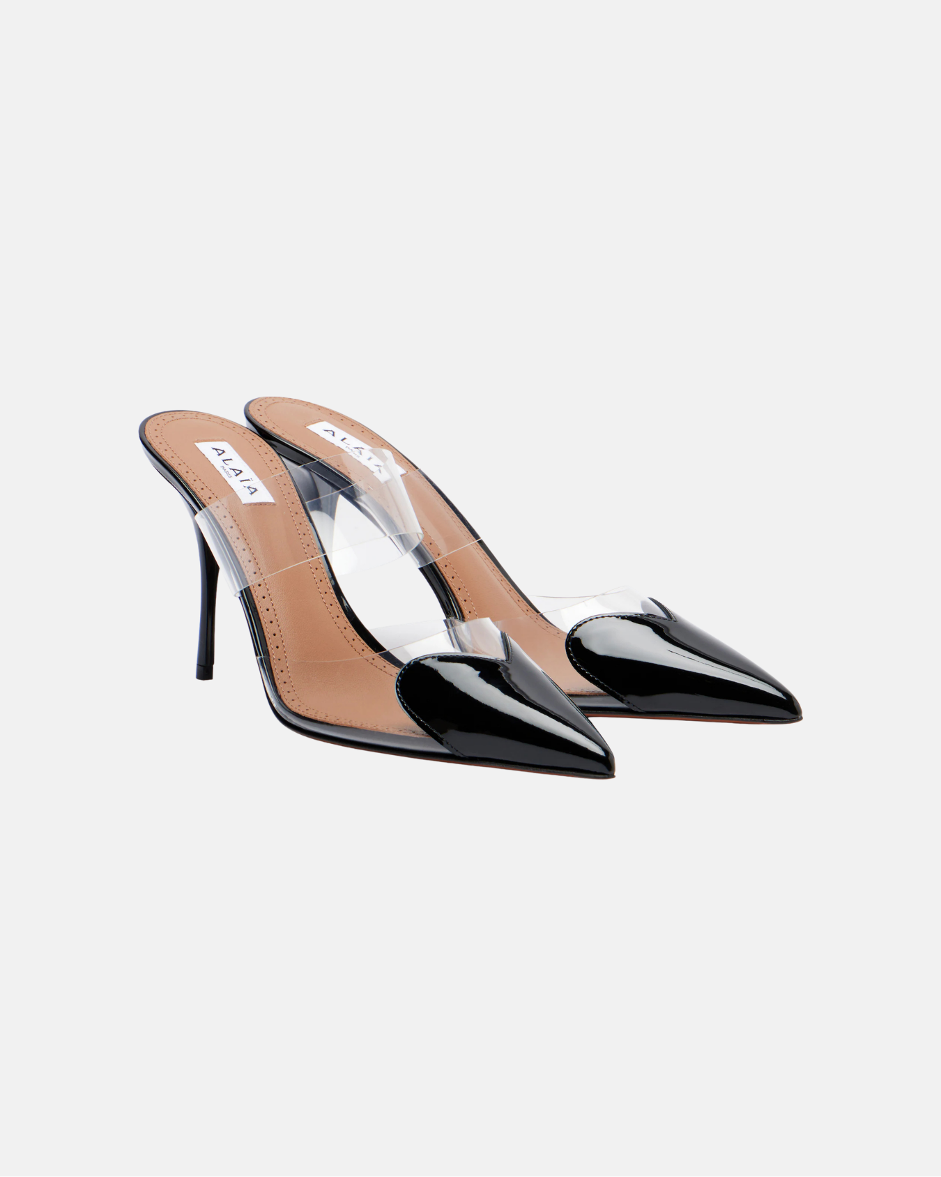 Le Coeur Mules in Patent Calfskin