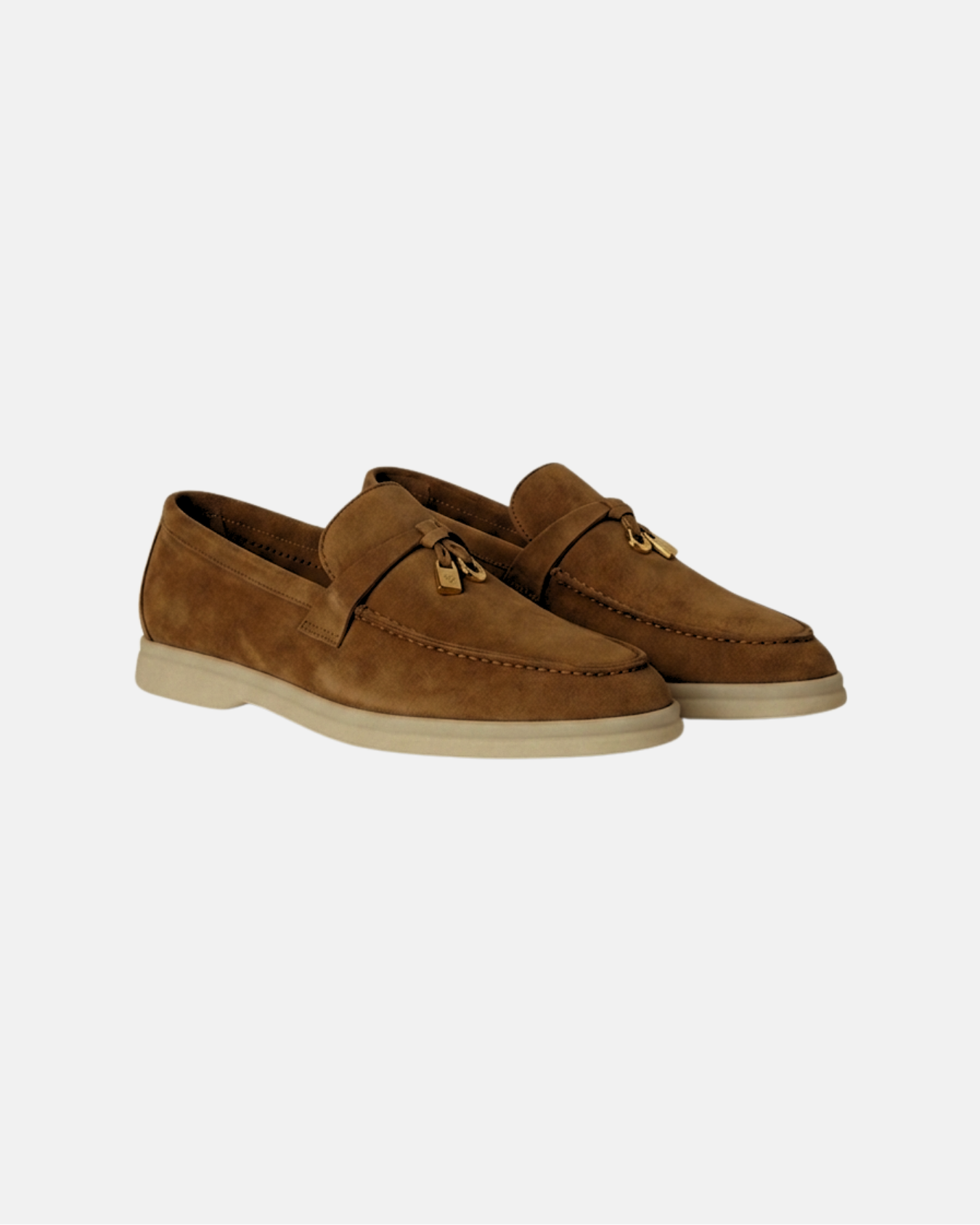 Summer Walk Loafers in Soft Suede with Gold-Tone Charms