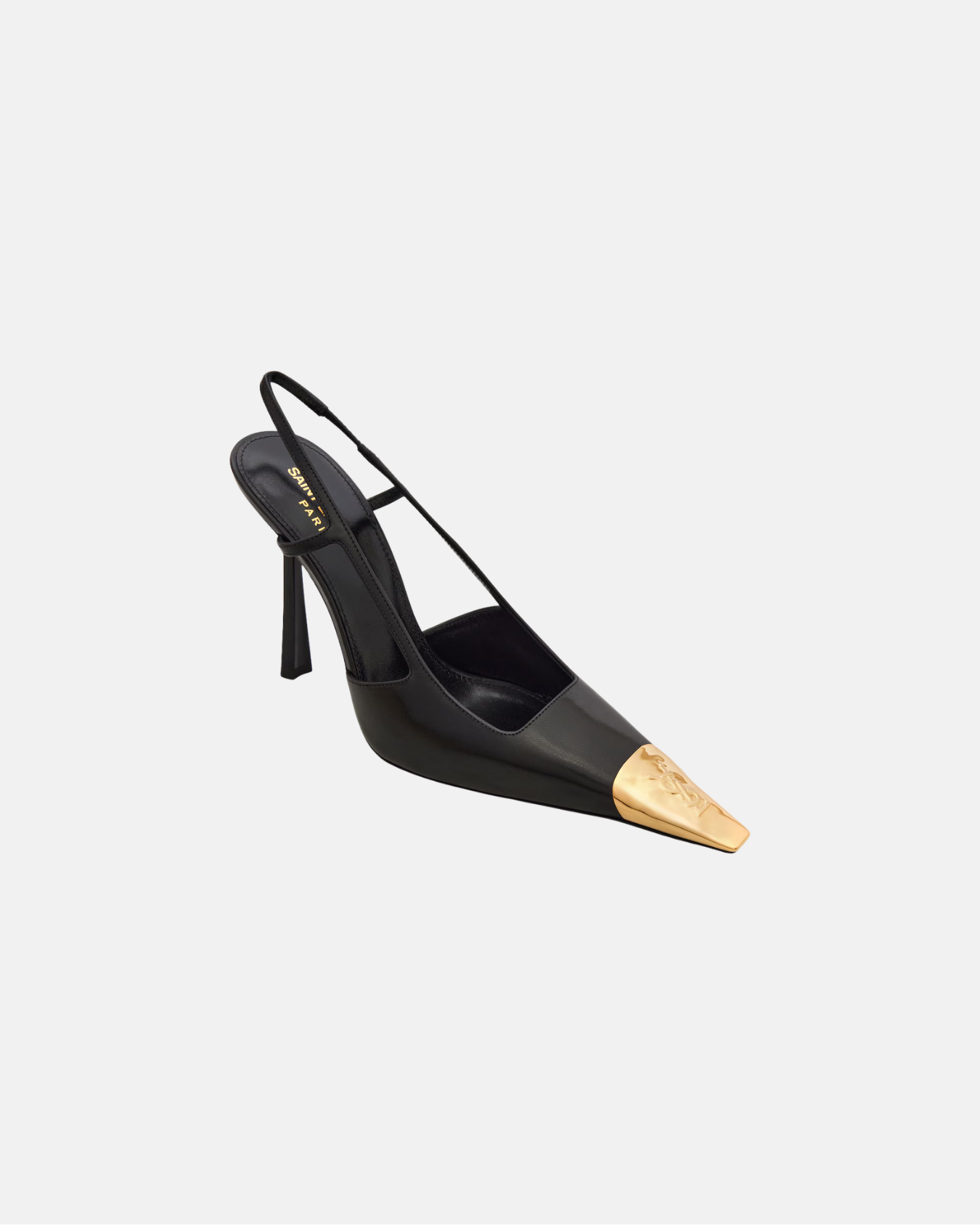 Jeanne Embellished Glossed-Leather Slingback Pumps