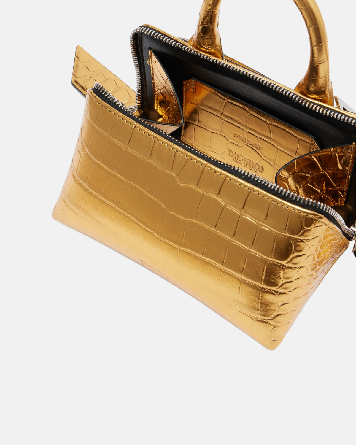 Friday Mini croc-effect leather top-handle bag-thumbmail-3