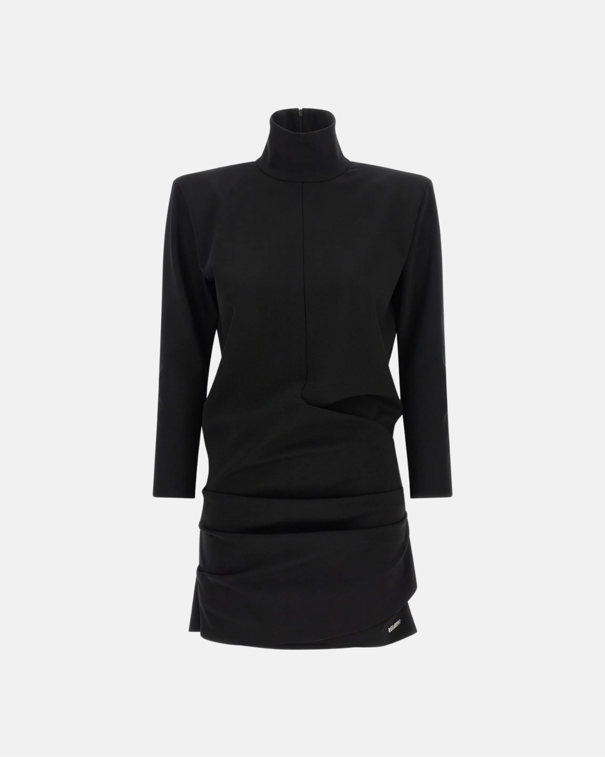 Draped turtleneck jersey minidress-thumbmail-1