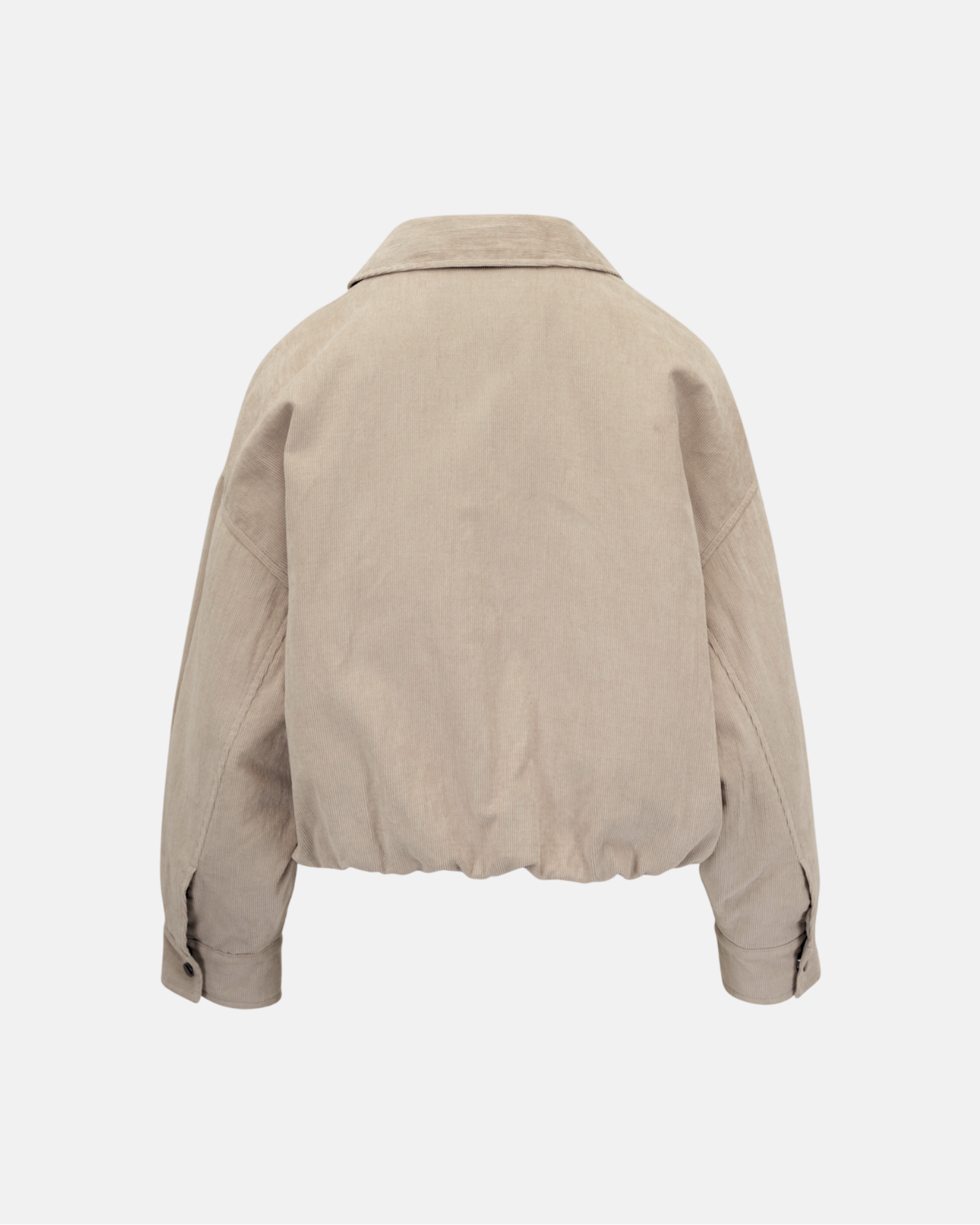 Beige Corduroy Bomber Jacket