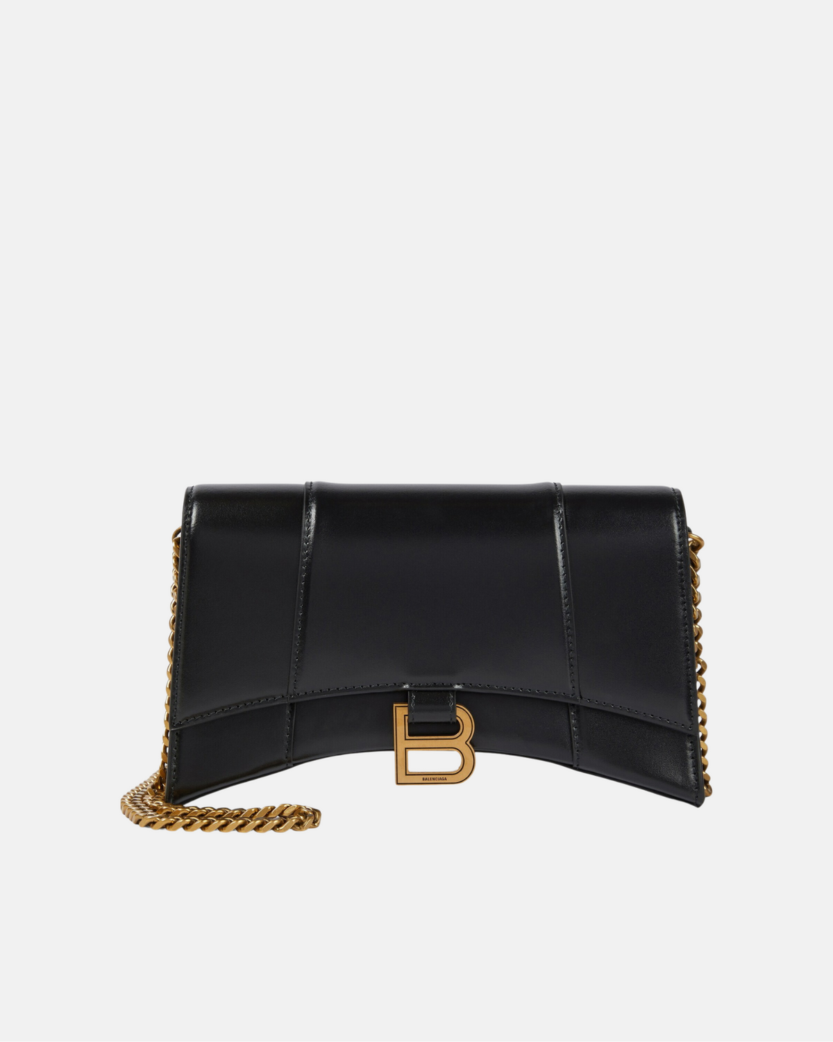 Hourglass leather shoulder bag