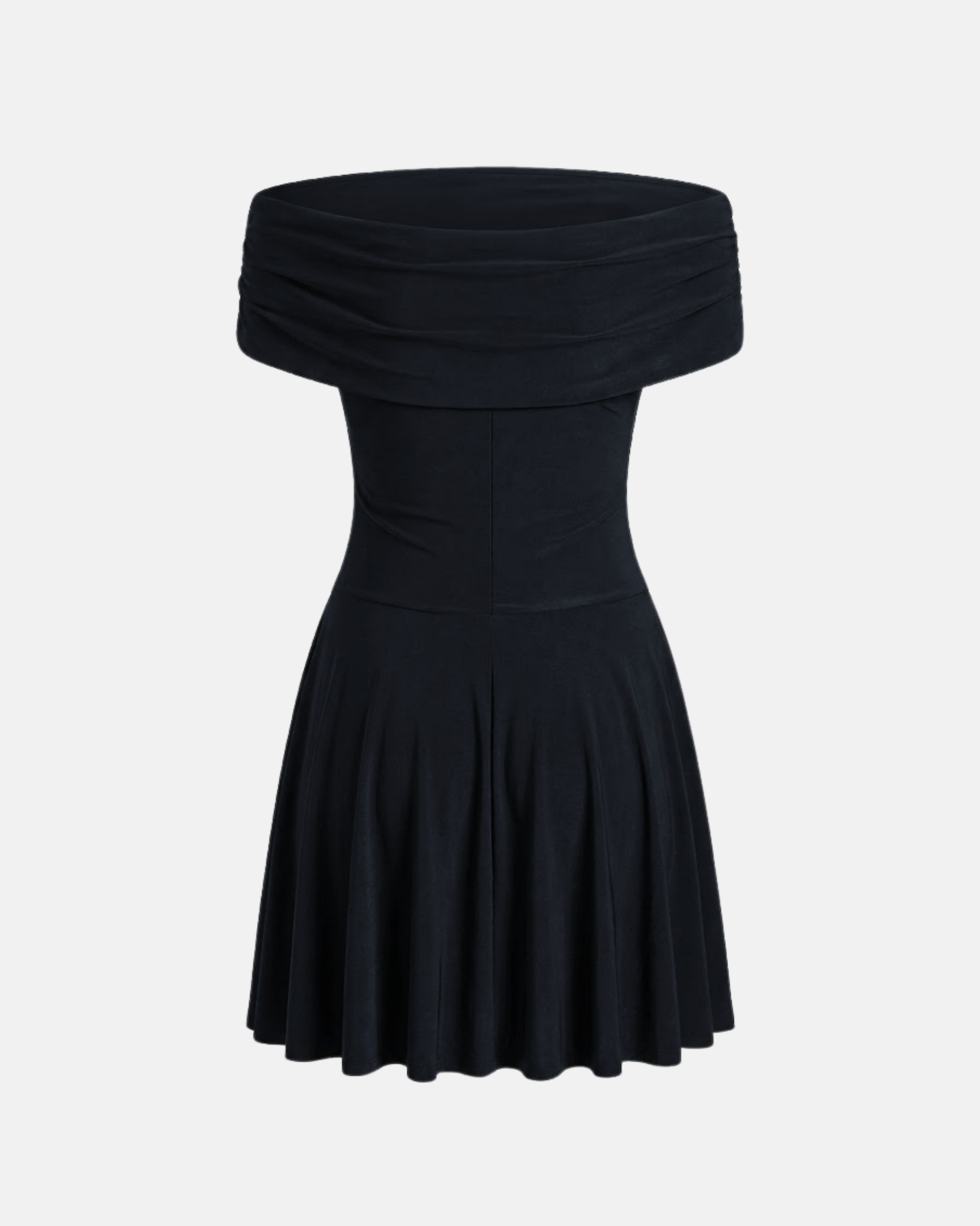 Sleeveless Cowl Neck Hooded Flared Dress in Black