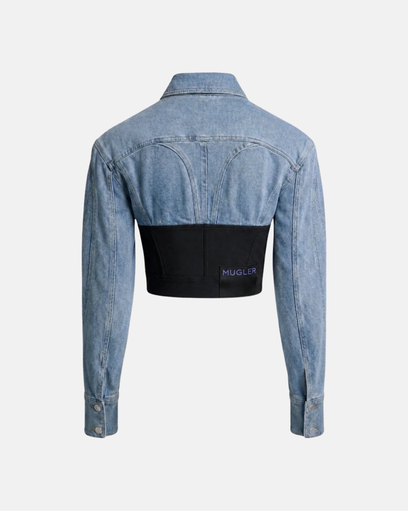 Waist-detail cropped denim jacket