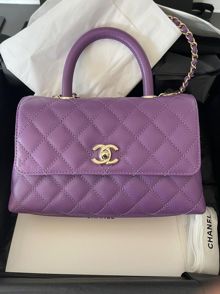 Women :: Bags :: Handbags :: Chanel Purple Small Coco Top Handle