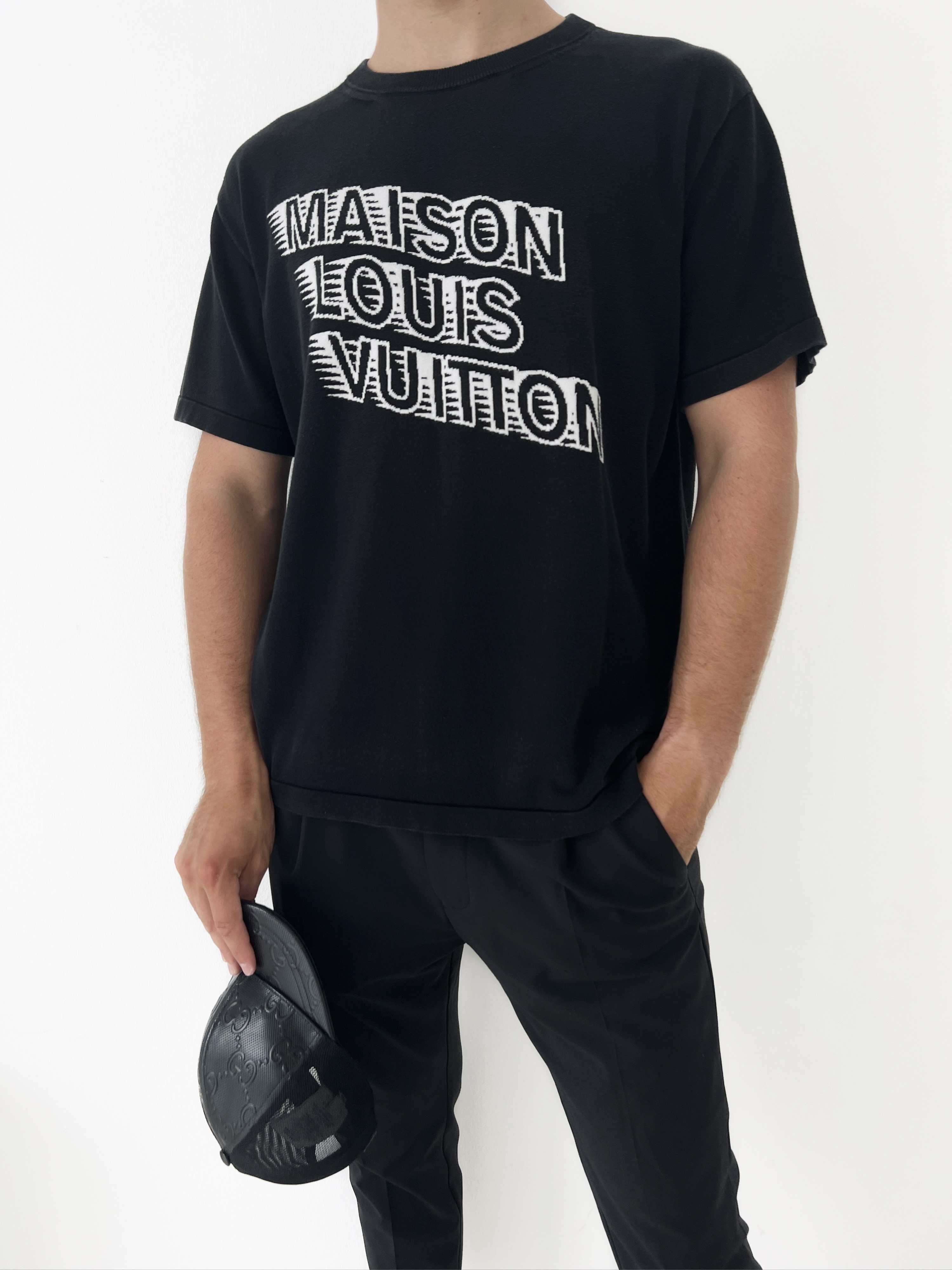 Maison L V crewneck black white Mens Fashion Tops  Sets Tshirts  Polo  Shirts on Carousell