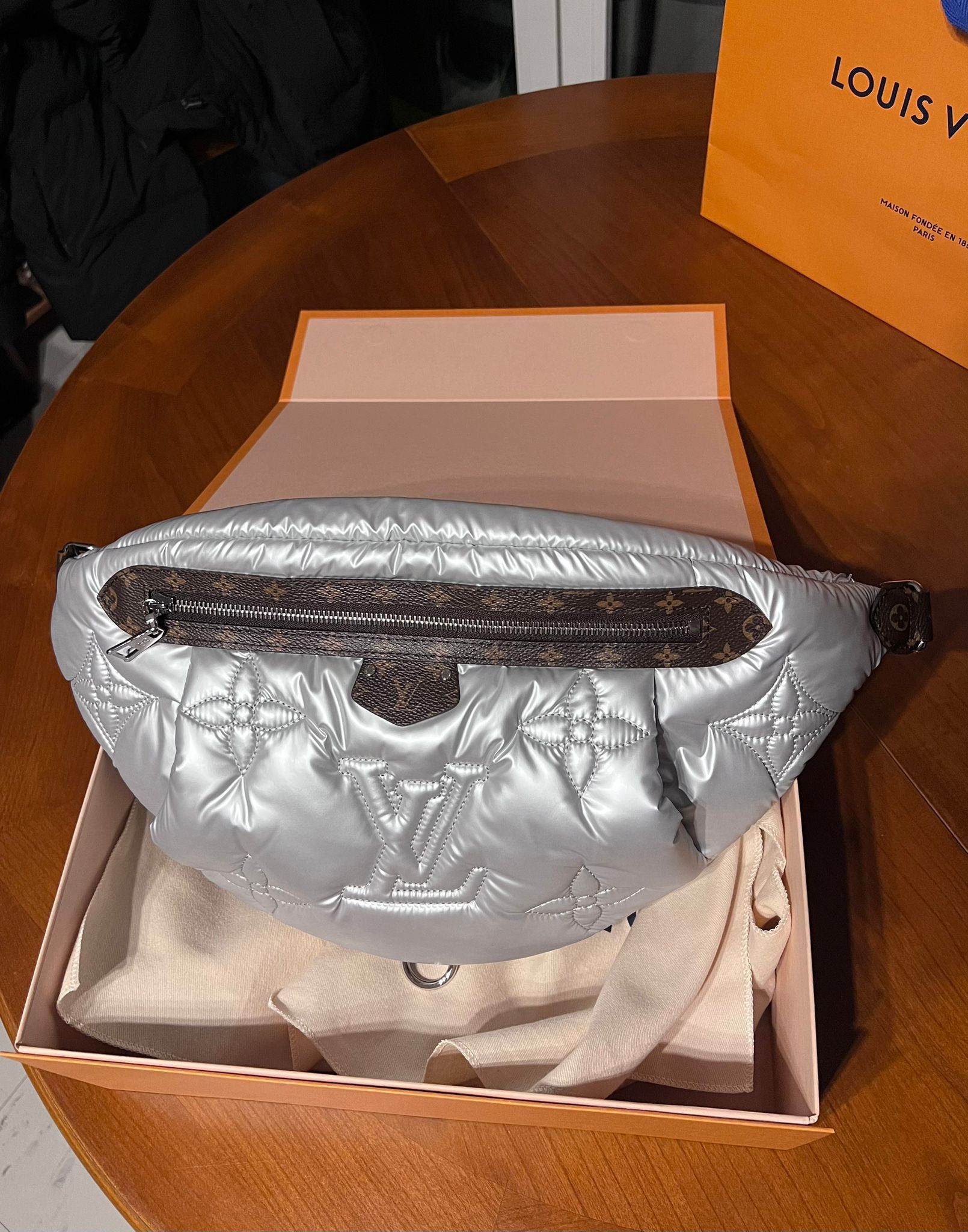 Louis Vuitton Maxi Bumbag Silver in Econyl Recycled Nylon with Silver-tone  - US