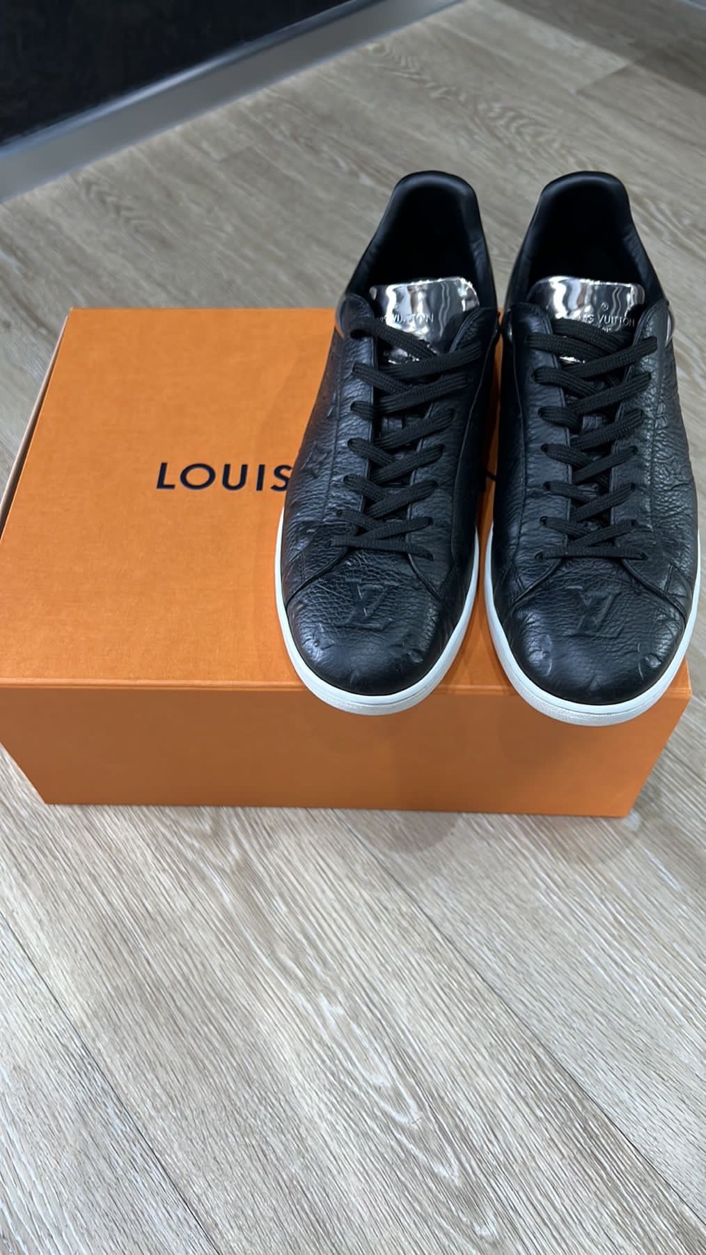 Men :: Shoes :: Louis Vuitton Black Monogram Leather Rivoli Sneaker - The  Real Luxury