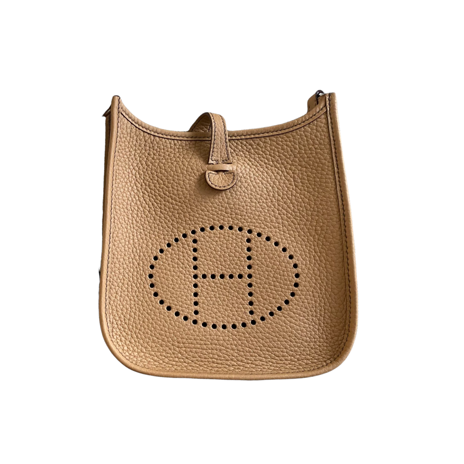 Women :: Bags :: Hermès Mini Evelyne Biscuit with Platinum Hardware - The  Real Luxury