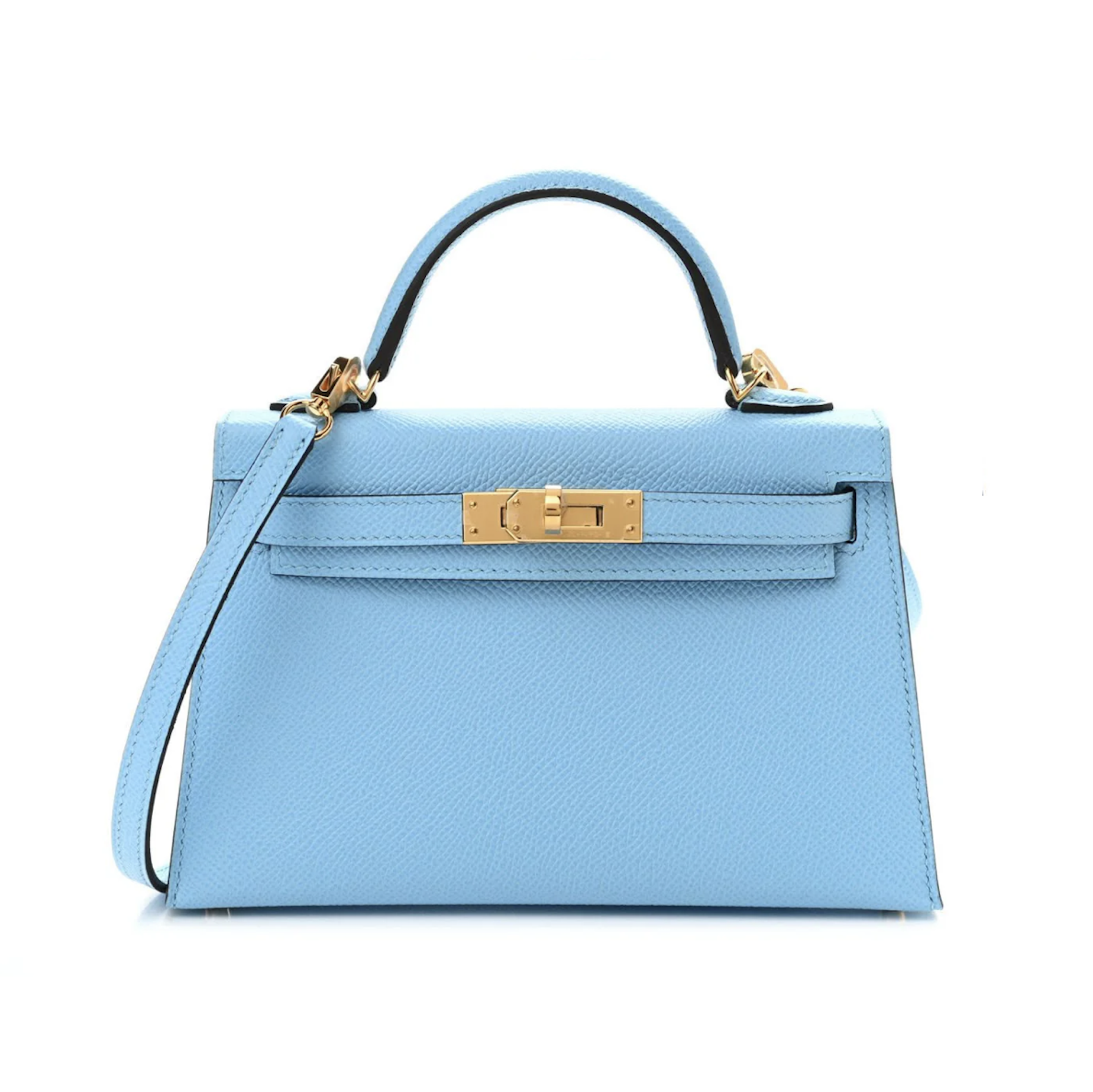 Hermès Kelly Sellier Mini Veau Epsom Celeste 2023