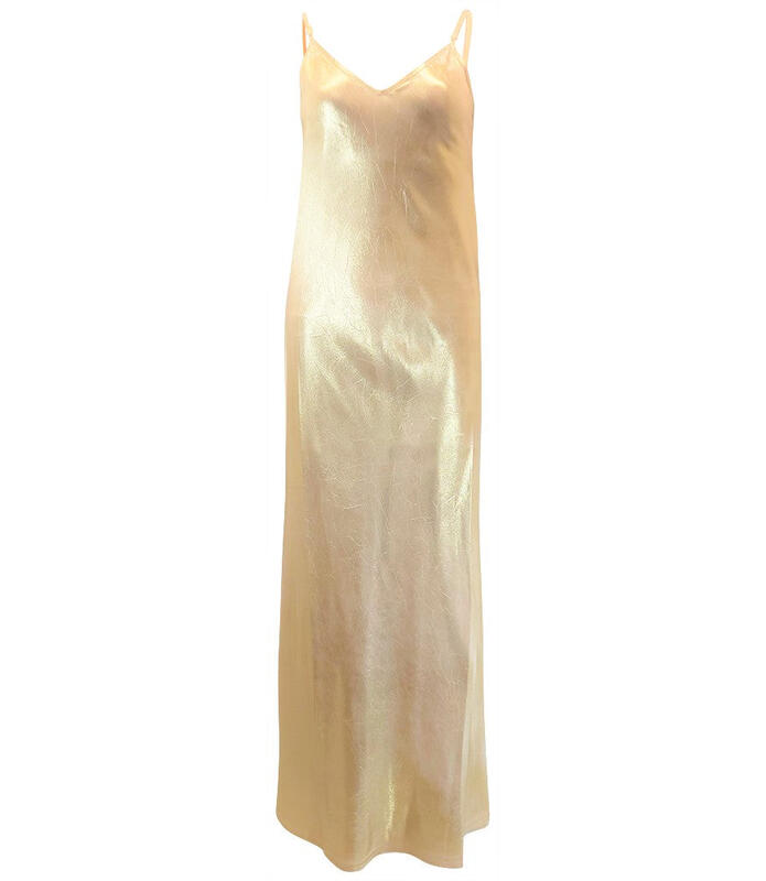 Madison Maison Gold Laminated Slip Dress