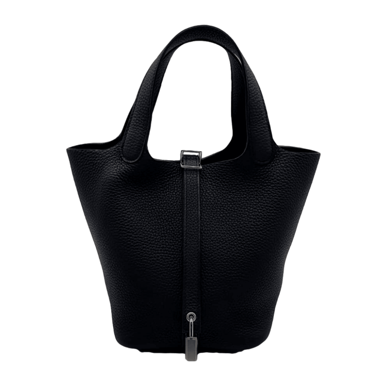 Hermès Picotin 18 Noir Clemence Leather PHW