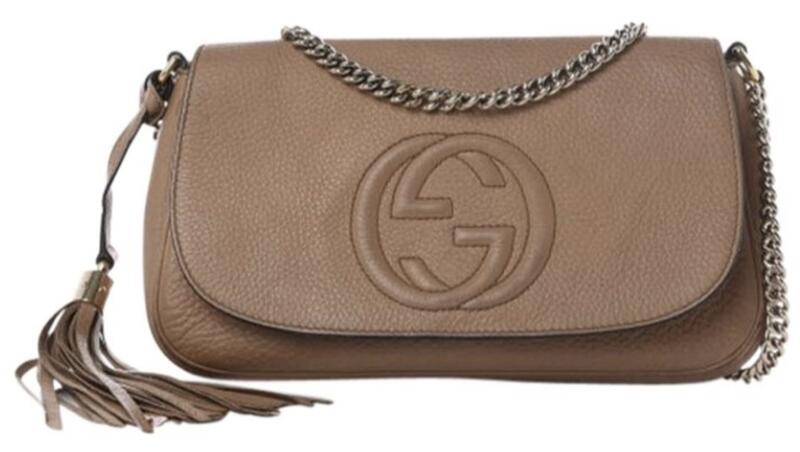 Gucci Soho Chain Flap Leather Crossbody Bag