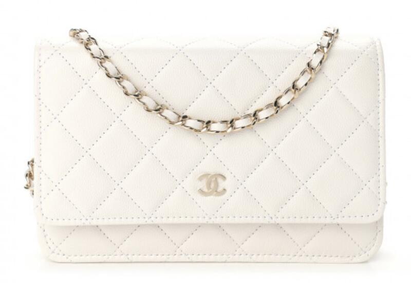 Chanel Caviar Quilted Wallet On Chain WOC White