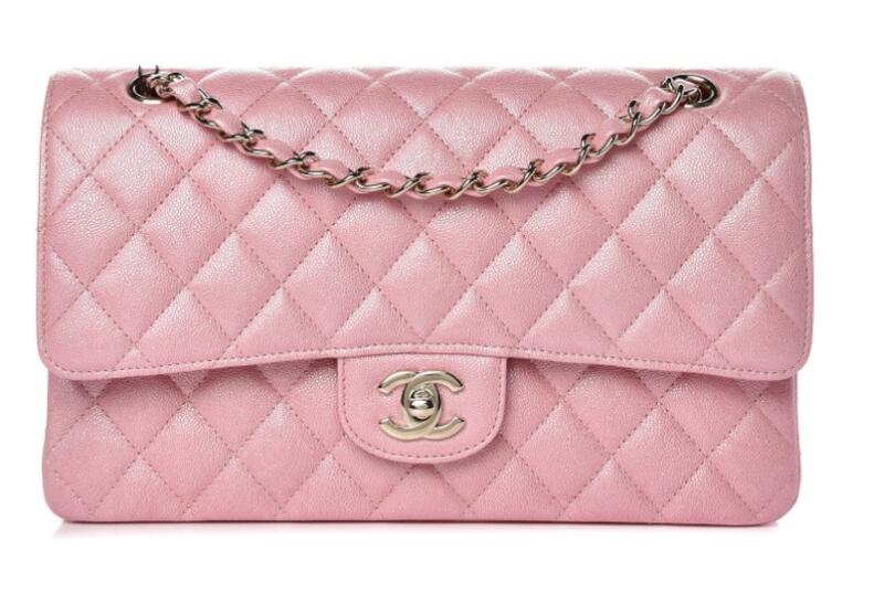 Chanel Pink Iridescent Caviar Classic Flap Bag