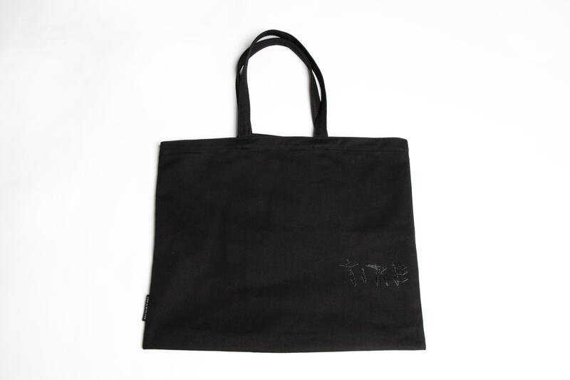 Black Tire Challigraphy Tote bag