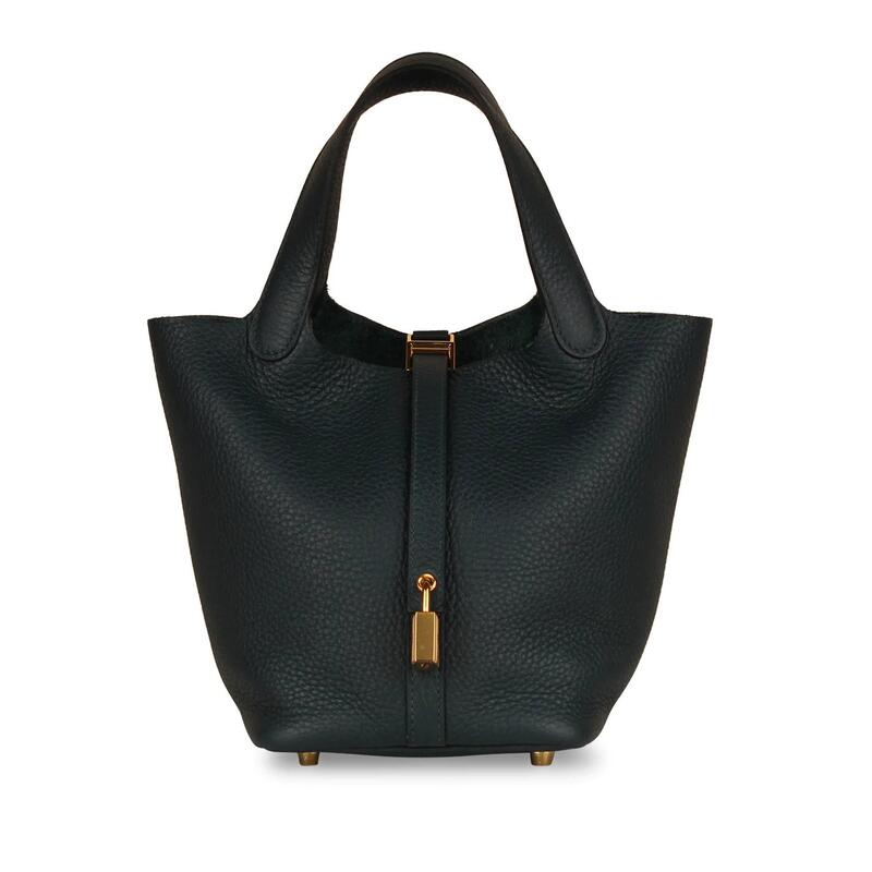 Hermes Picotin 18 Vert Cypress with Gold Hardware