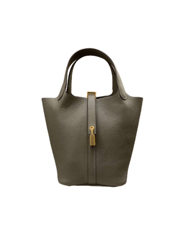 Hermes Picotin 18 Gris Neve with Gold Hardware