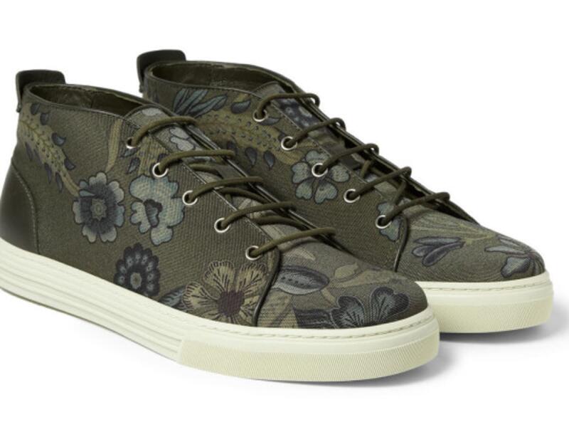Gucci Flower Print Canvas Sneakers