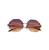 Linda Farrow Arua Hexagon Sunglasses in Light Gold