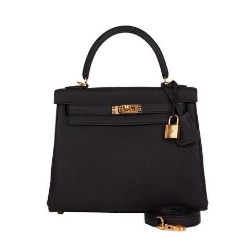 Hermès Kelly 25 Black Togo Bag