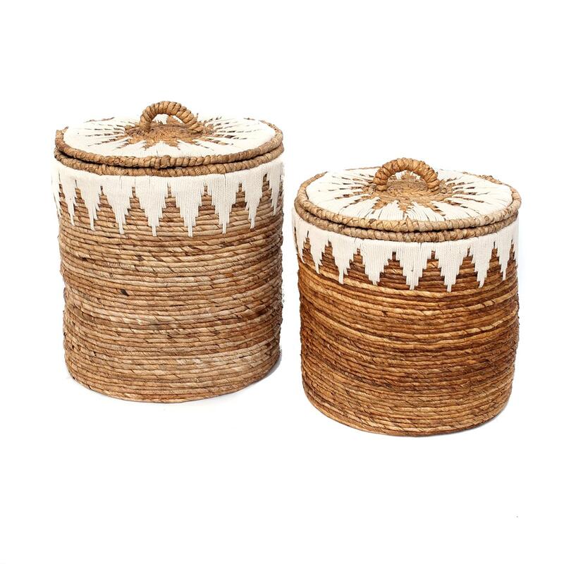 Bazar Bizar The Banana Stitched Laundry Baskets - Set of 2