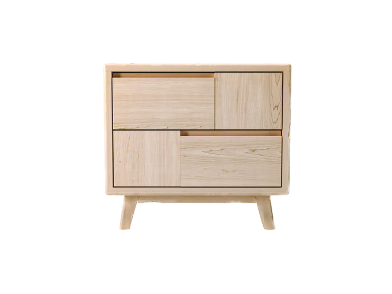 Ebanisteria Gambella Scandinavian-Style Two-Drawer Bedside Table