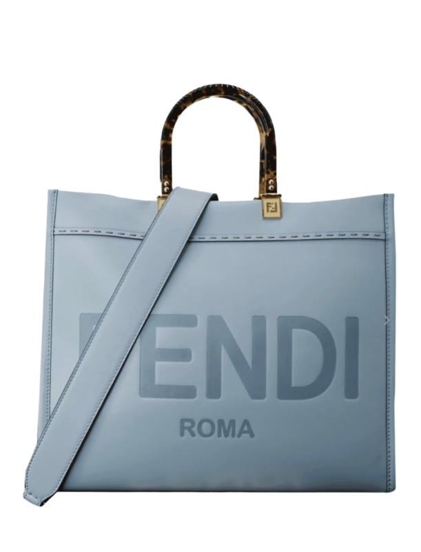 Fendi Sunshine Plexiglass Medium Leather Shopper Tote Bag