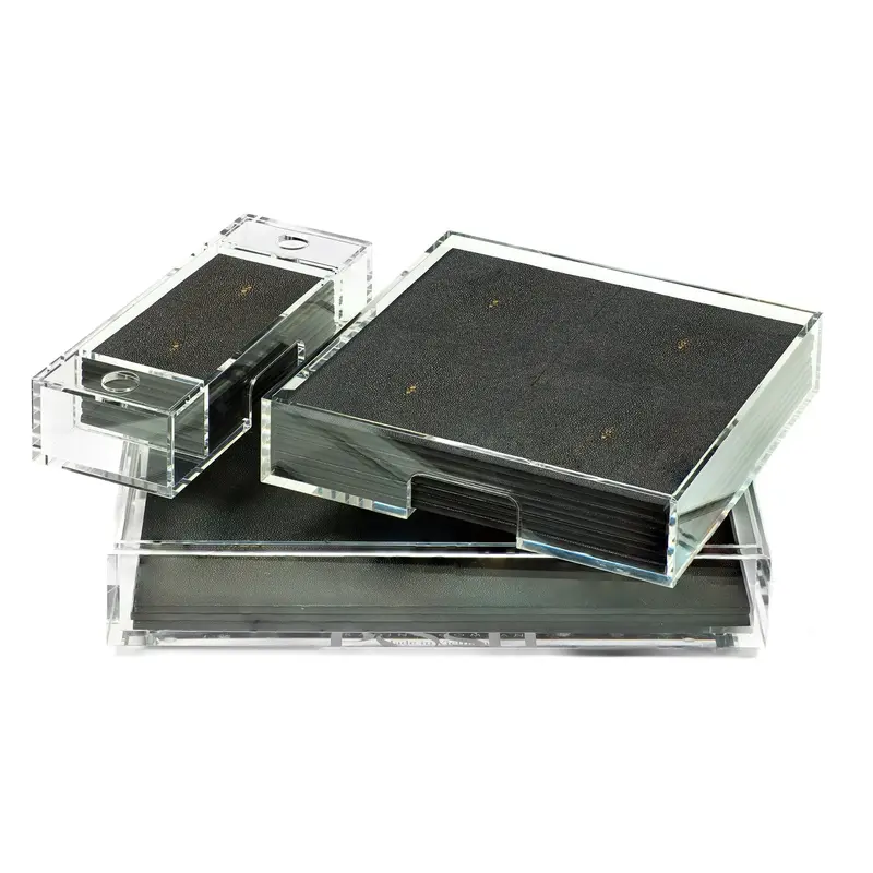 Posh Trading Company Matbox Clear - Faux Shagreen Chocolate