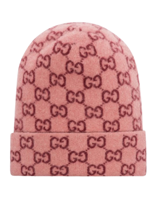 Gucci Pink Wool GG Beanie
