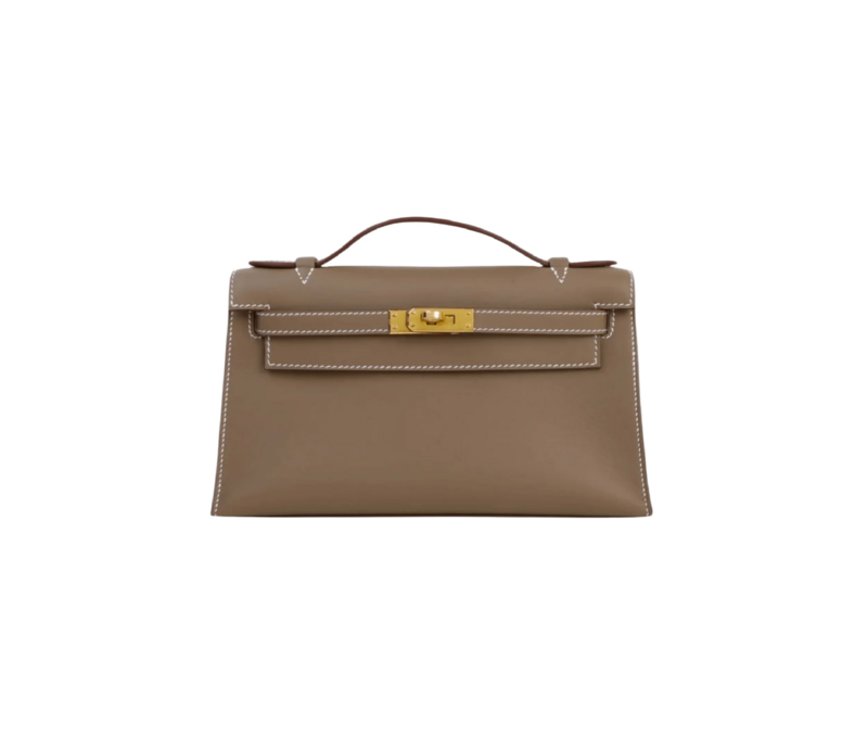Hermès Kelly Pochette Swift Etoupe