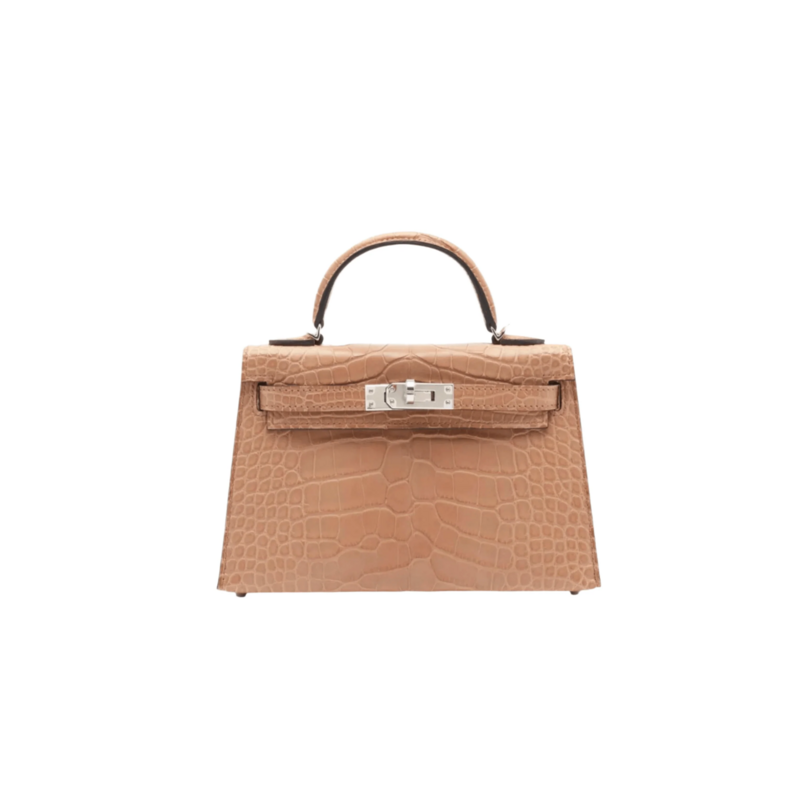 Hermès Mini Kelly Matte Alligator Chai PHW