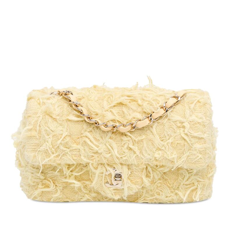 Chanel Mini Rectangular Classic Tweed Fringed Single Flap