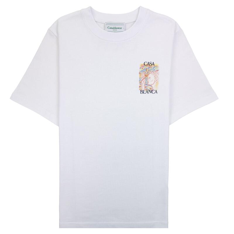 Casablanca Mushroom Goddess Printed T Shirt White