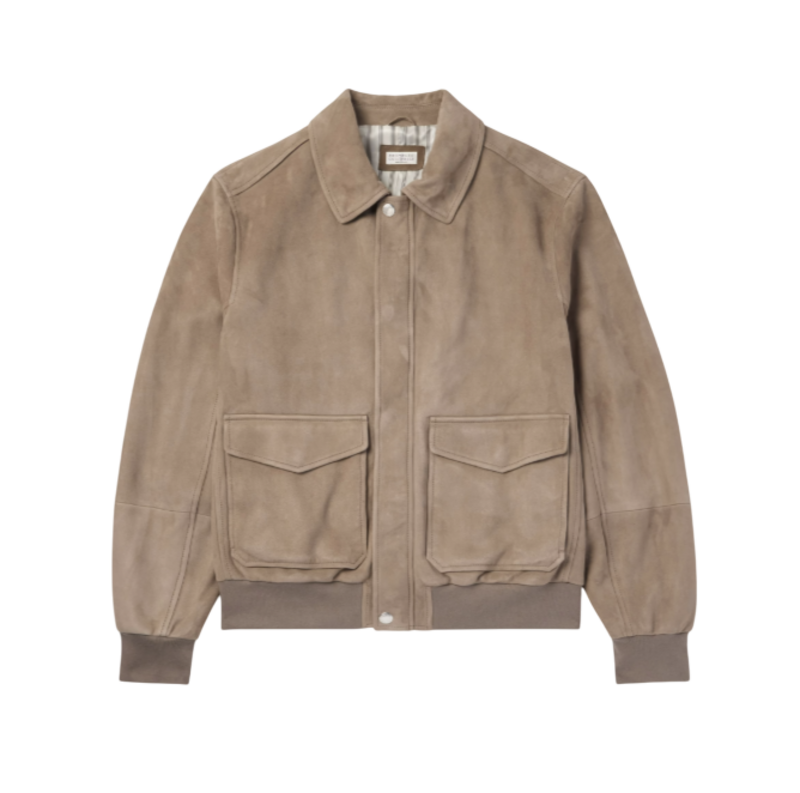 Brunello Cucinelli Suede Bomber Jacket