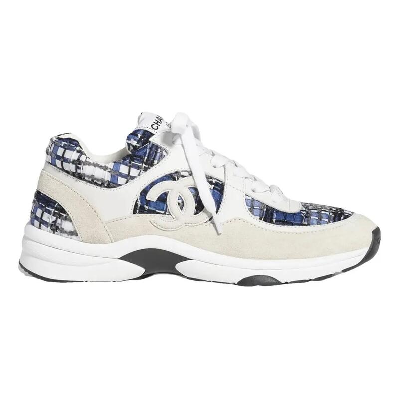 Chanel CC Logo Tweed Sneakers
